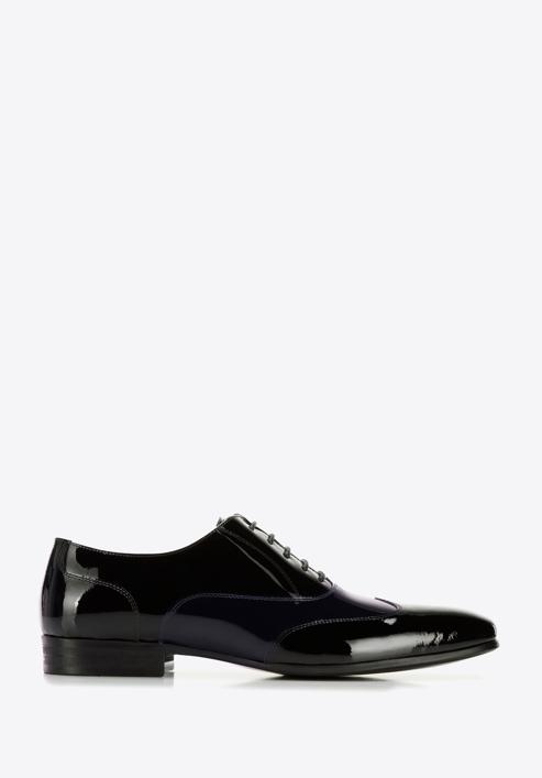 Pantofi bărbați Oxford din piele lacuită în două nuanțe, negru - bleumarin, 96-M-503-13-45, Fotografie 1