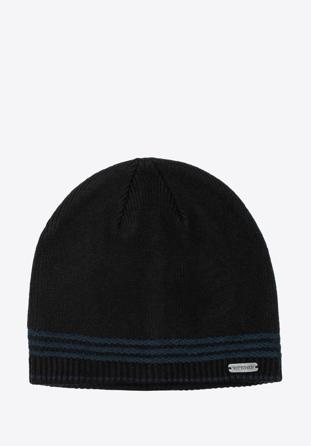 Șapcă simplă pentru bărbați, negru - bleumarin, 97-HF-012-17, Fotografie 1