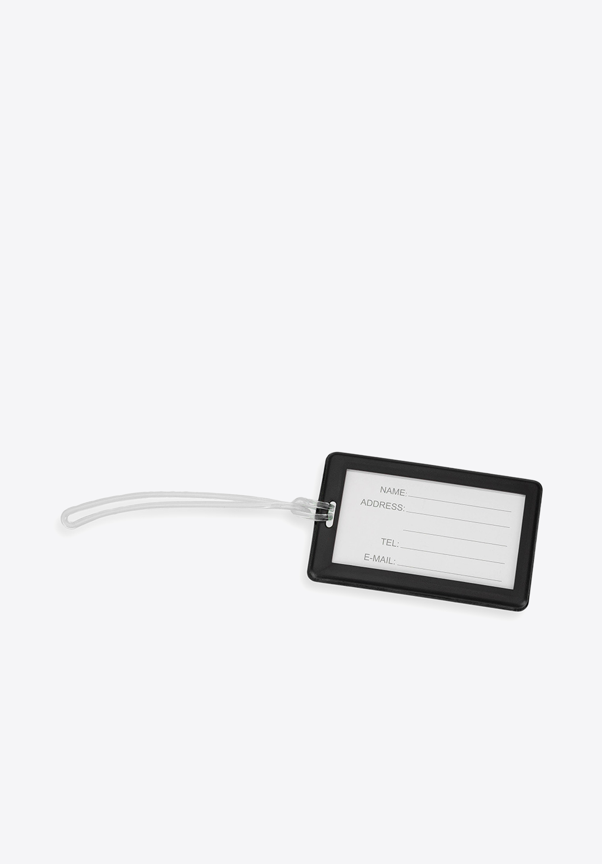 Etichetă pentru bagaj din silicon cu monogramă, negru - cenușiu, 56-30-016-10, Fotografie 1