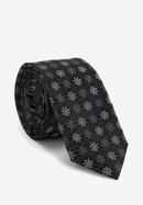Cravată din mătase cu model, negru - cenușiu, 97-7K-001-X4, Fotografie 1
