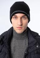 Șapcă pentru bărbați cu dungă contrastantă, negru - cenușiu, 97-HF-015-86, Fotografie 16