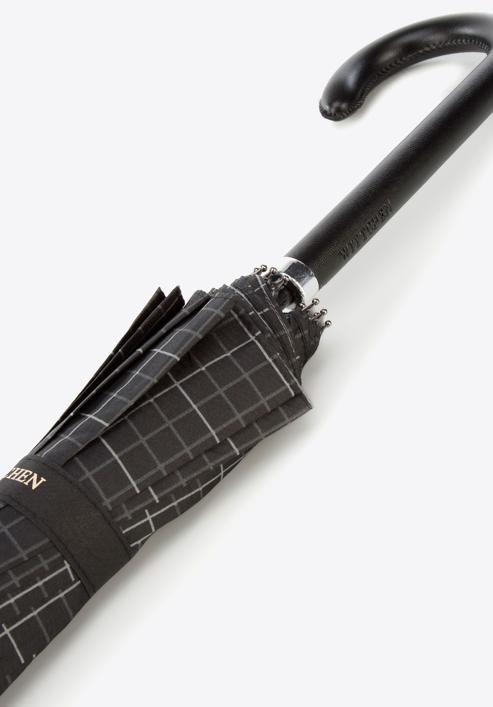 Umbrelă lată semi-automată, negru - cenușiu, PA-7-151-X4, Fotografie 3