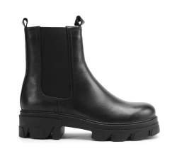 Cizme Chelsea de dama din piele pe platforma, negru, 93-D-970-1-40, Fotografie 1