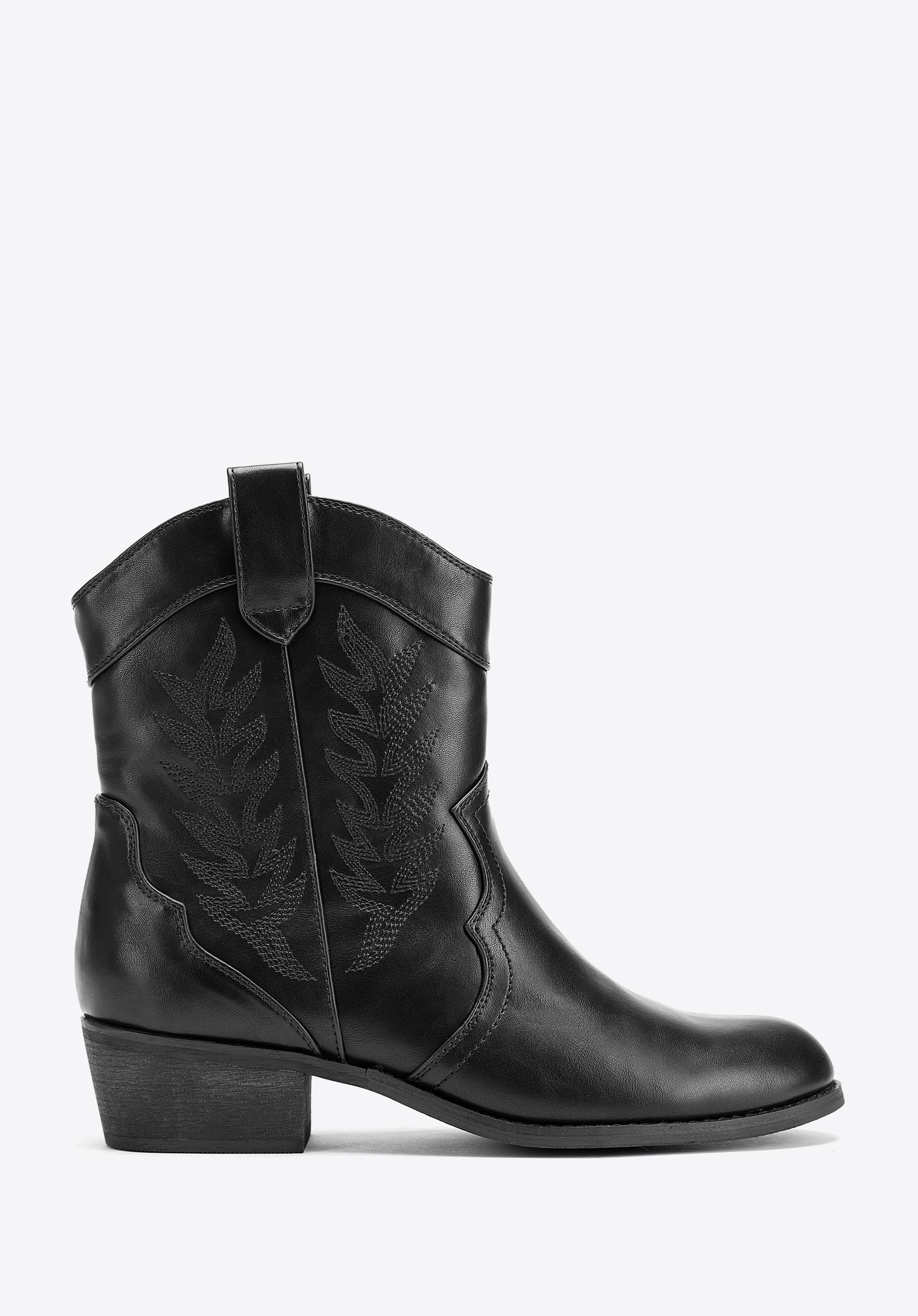 Cizme western brodate de damă, negru, 97-DP-806-1-39, Fotografie 1