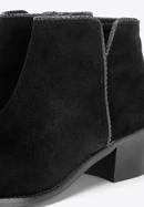 Cizme de cowboy din piele întoarsă cu fir, negru, 92-D-055-1-35, Fotografie 3