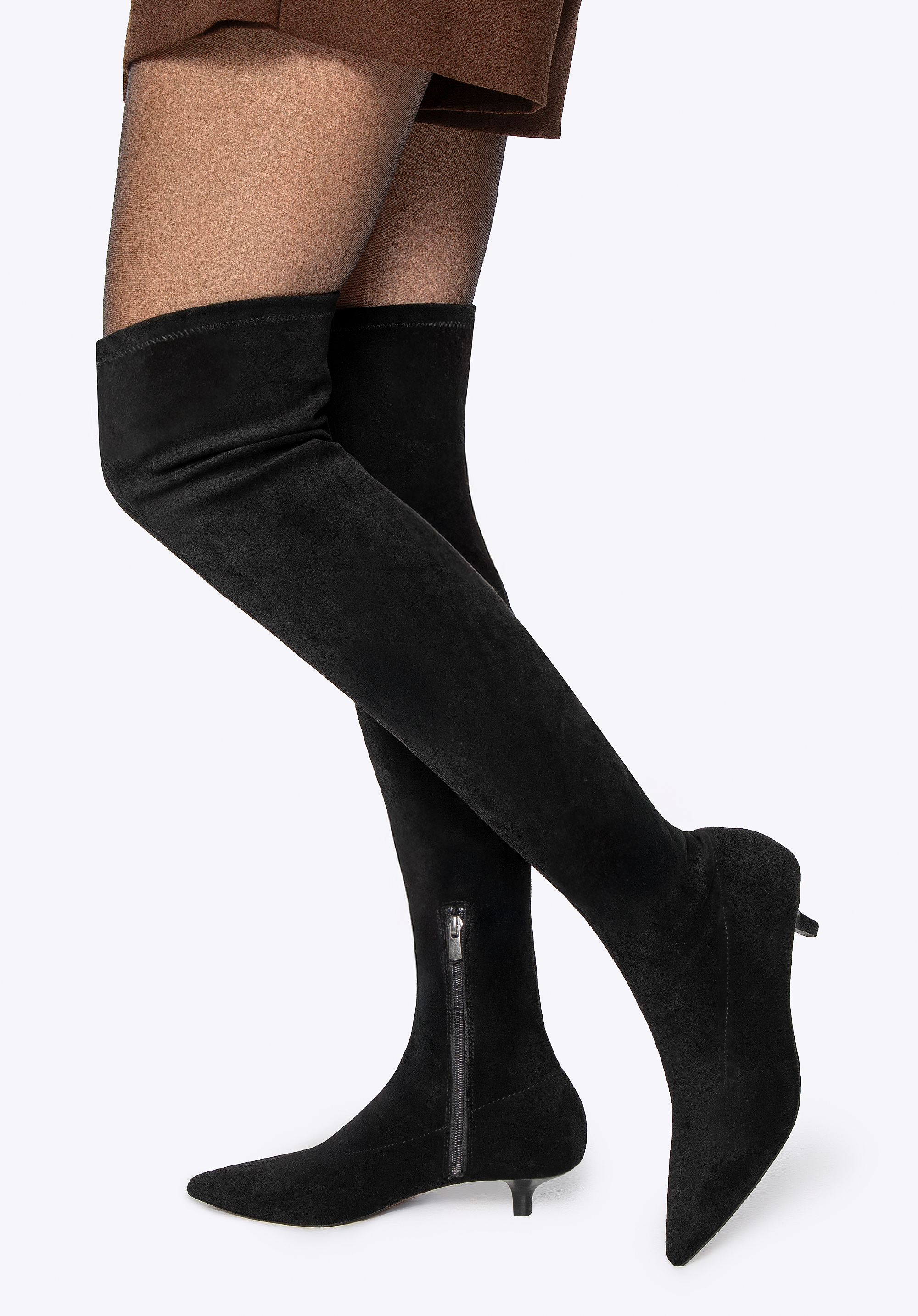 Cizme de damă cu tijă ajustată negru