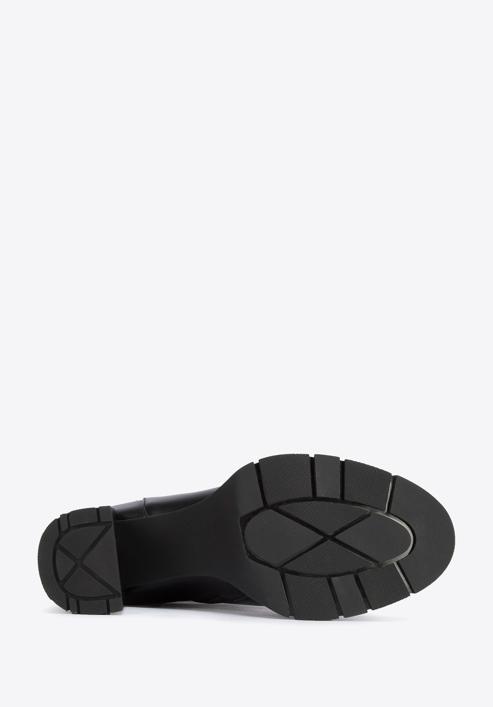 Cizme de damă din piele cu crampoane decorative, negru, 95-D-501-0-40, Fotografie 6