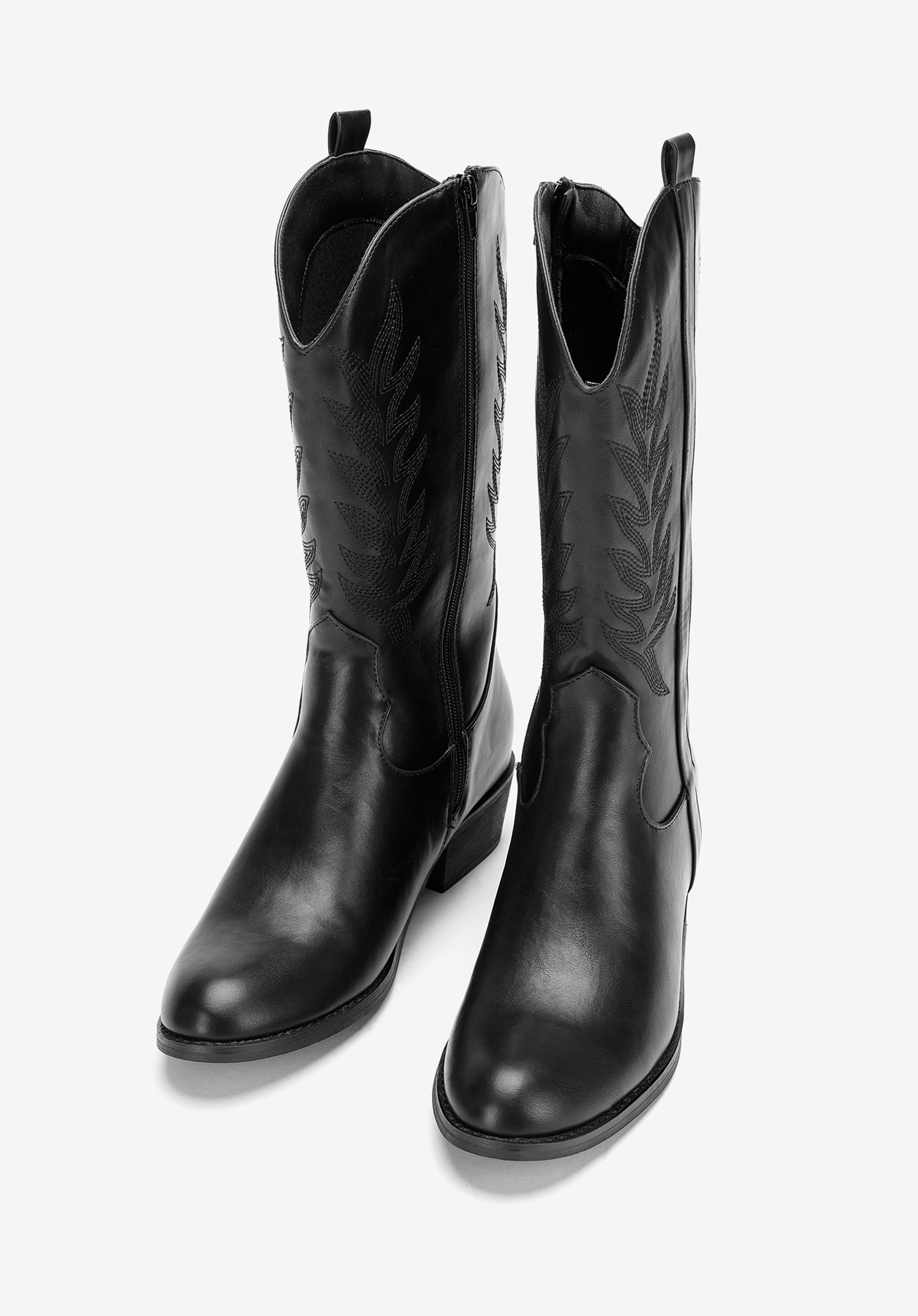 Cizme western înalte brodate de damă, negru, 97-DP-805-1-41, Fotografie 1