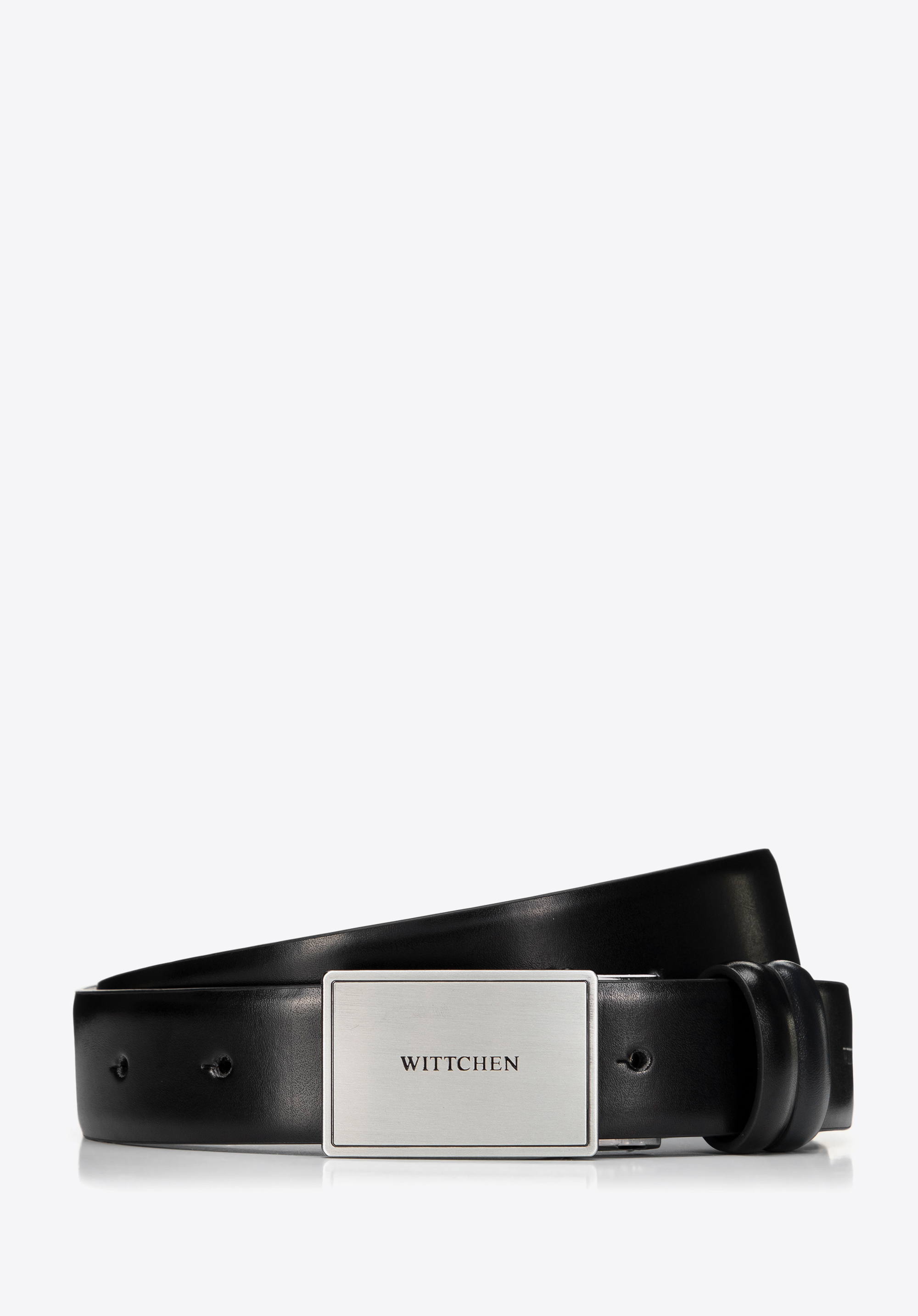 Curea din piele pentru bărbați cu cataramă încorporată, negru, 29-8M-005-7-10, Fotografie 1