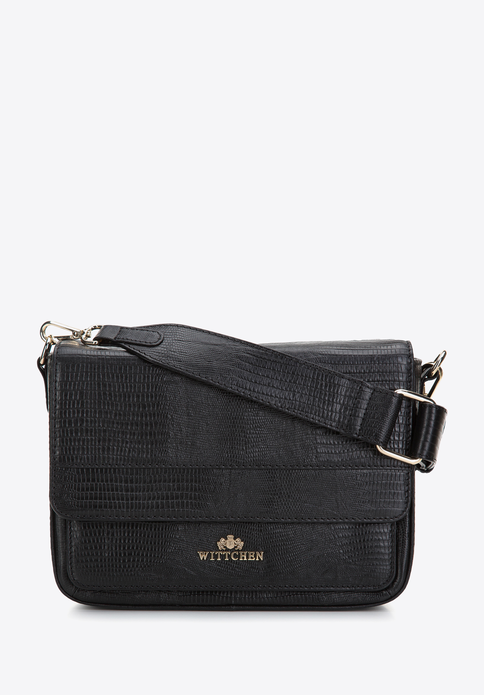 Geantă crossbody din piele efect de crocodil