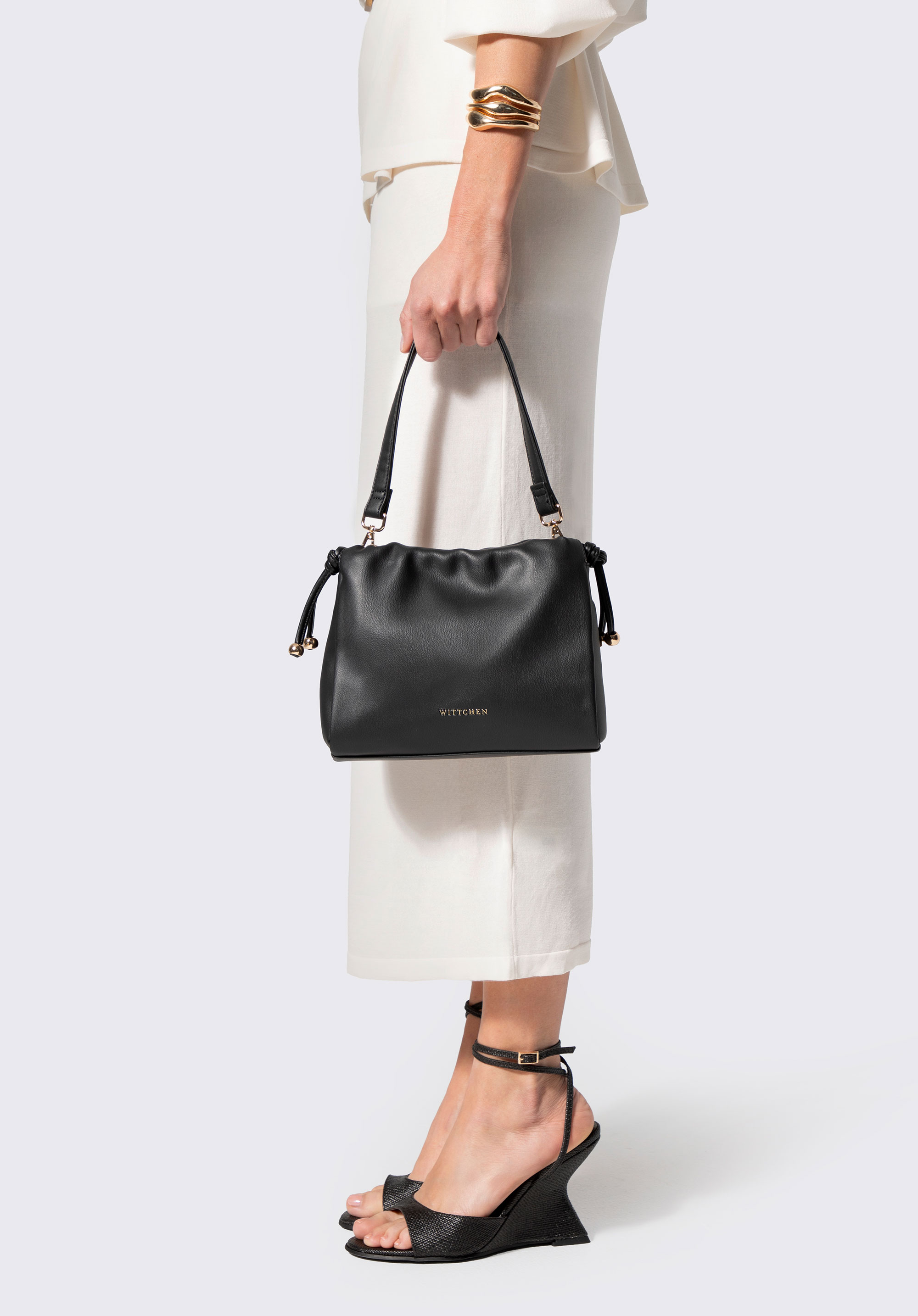 Geantă crossbody din piele ecologică pentru femei, negru, 102-4Y-406-1, Fotografie 1