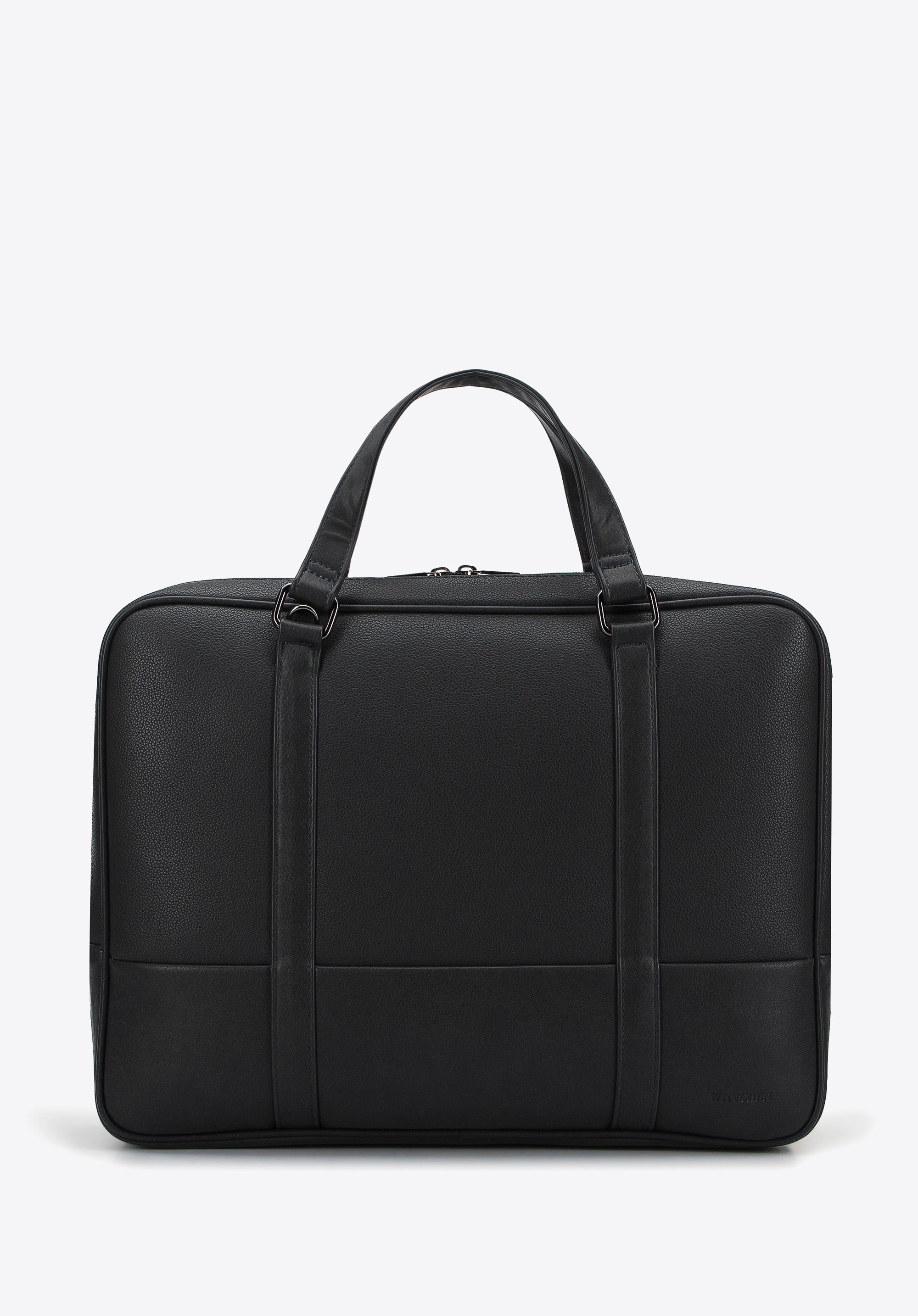 Geantă pentru laptop de 15,6” cu două compartimente din piele artificială, negru, 95-3P-007-1, Fotografie 1