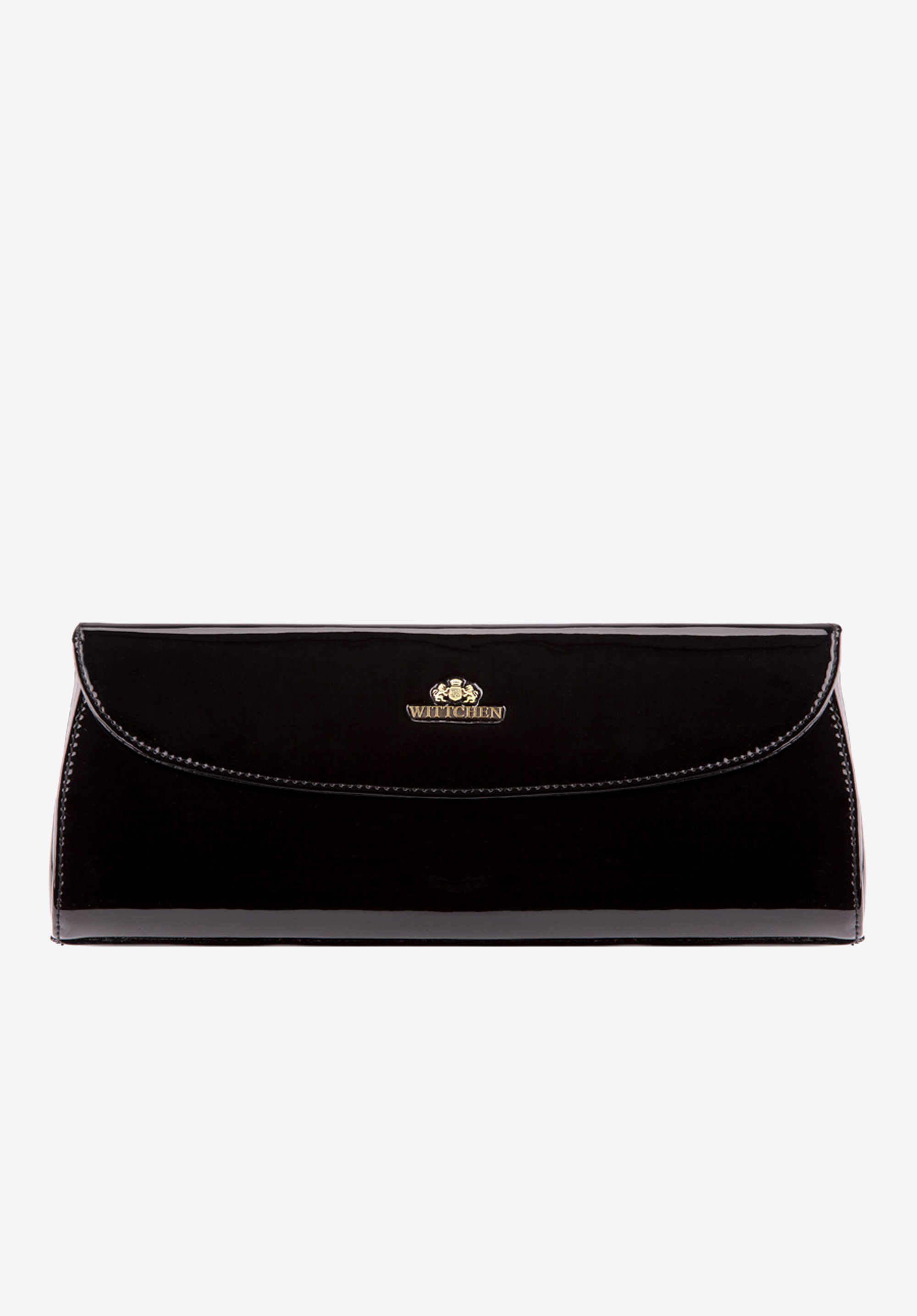 Geanta clutch din piele lacuita, negru, 25-4-514-1, Fotografie 1