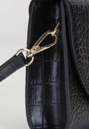 Geantă clutch minimalistă din piele croco, negru, 92-4E-659-3C, Fotografie 4