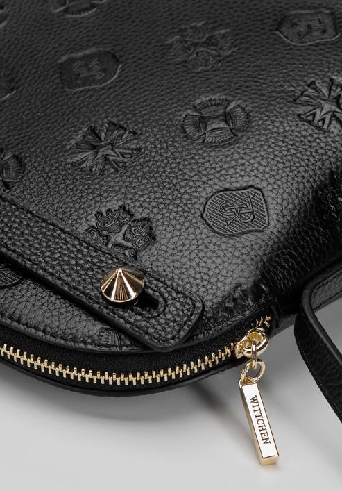 Geantă crossbody pentru damă cu monogram, negru, 98-4E-603-9, Fotografie 4