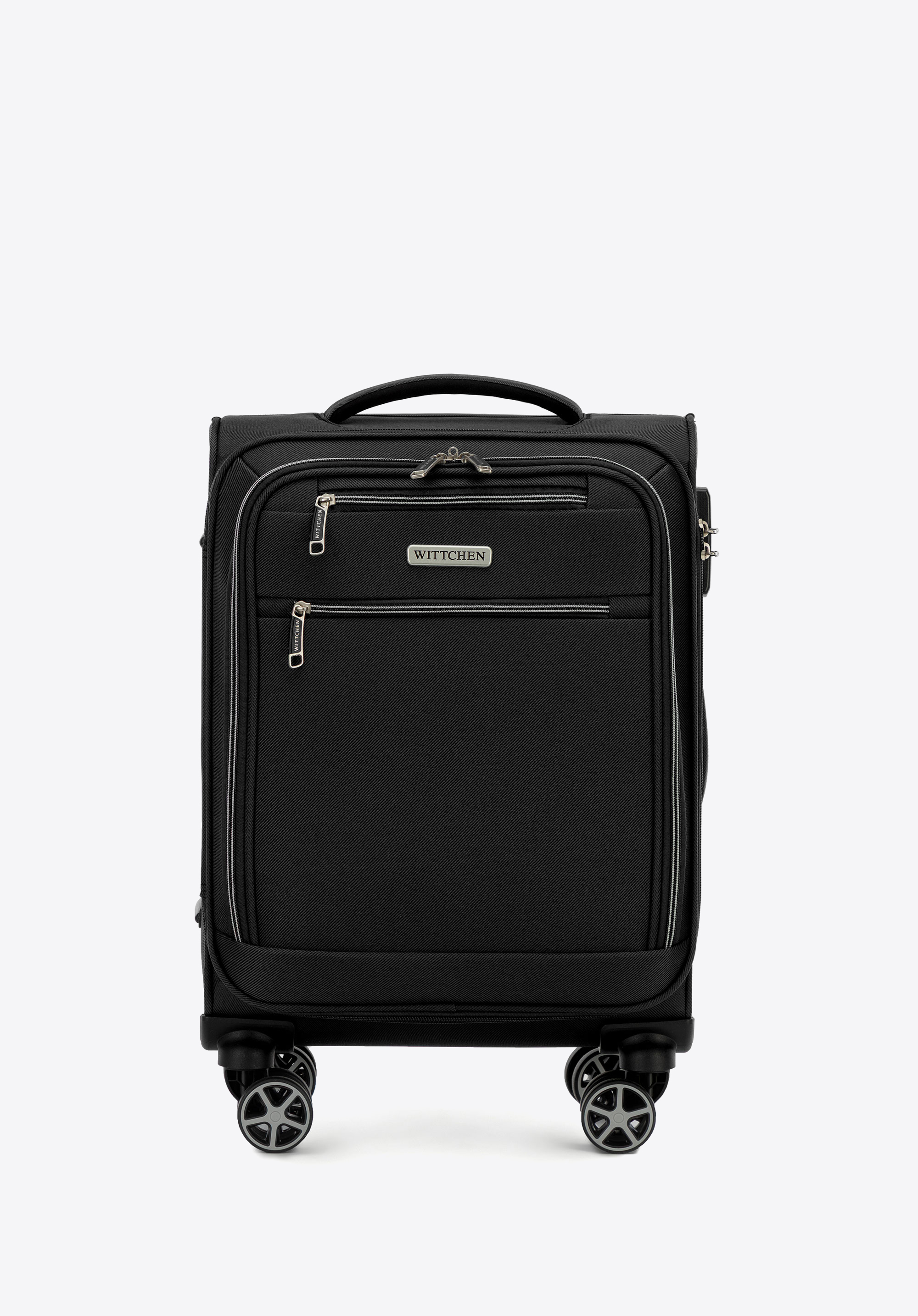 Valiză de cabină din poliester, negru, 56-3S-171-10, Fotografie 1