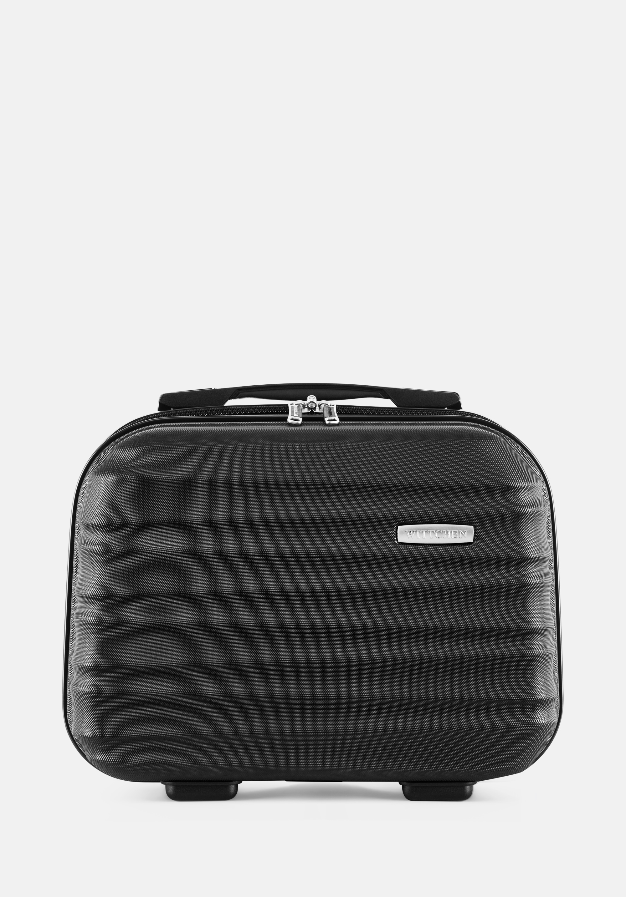 Geantă de cosmetice de călătorie din ABS cu coaste, negru, 56-3A-314-11, Fotografie 1