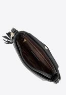Geantă de damă din piele matlasată cu ciucuri, negru, 95-4E-620-V, Fotografie 3