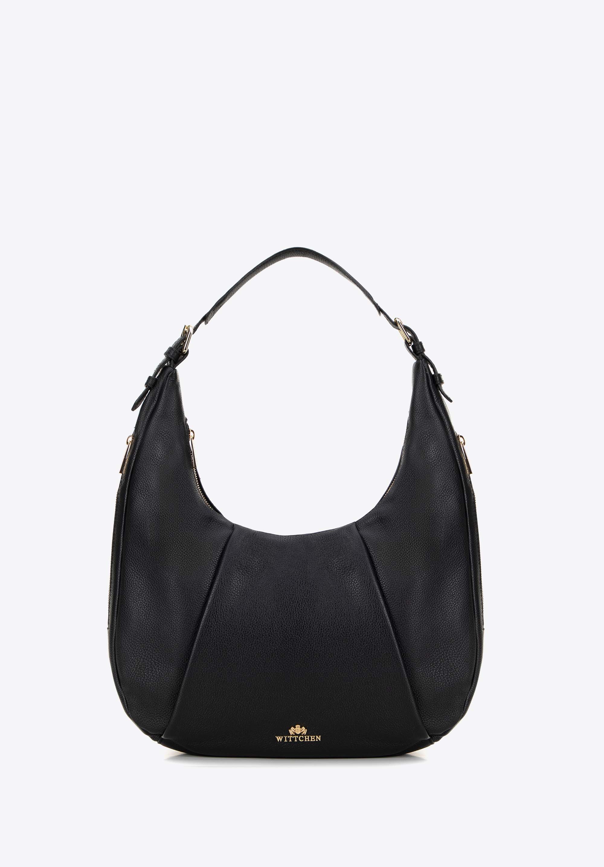 Geanta hobo dama din piele, negru, 99-4E-007-1, Fotografie 1