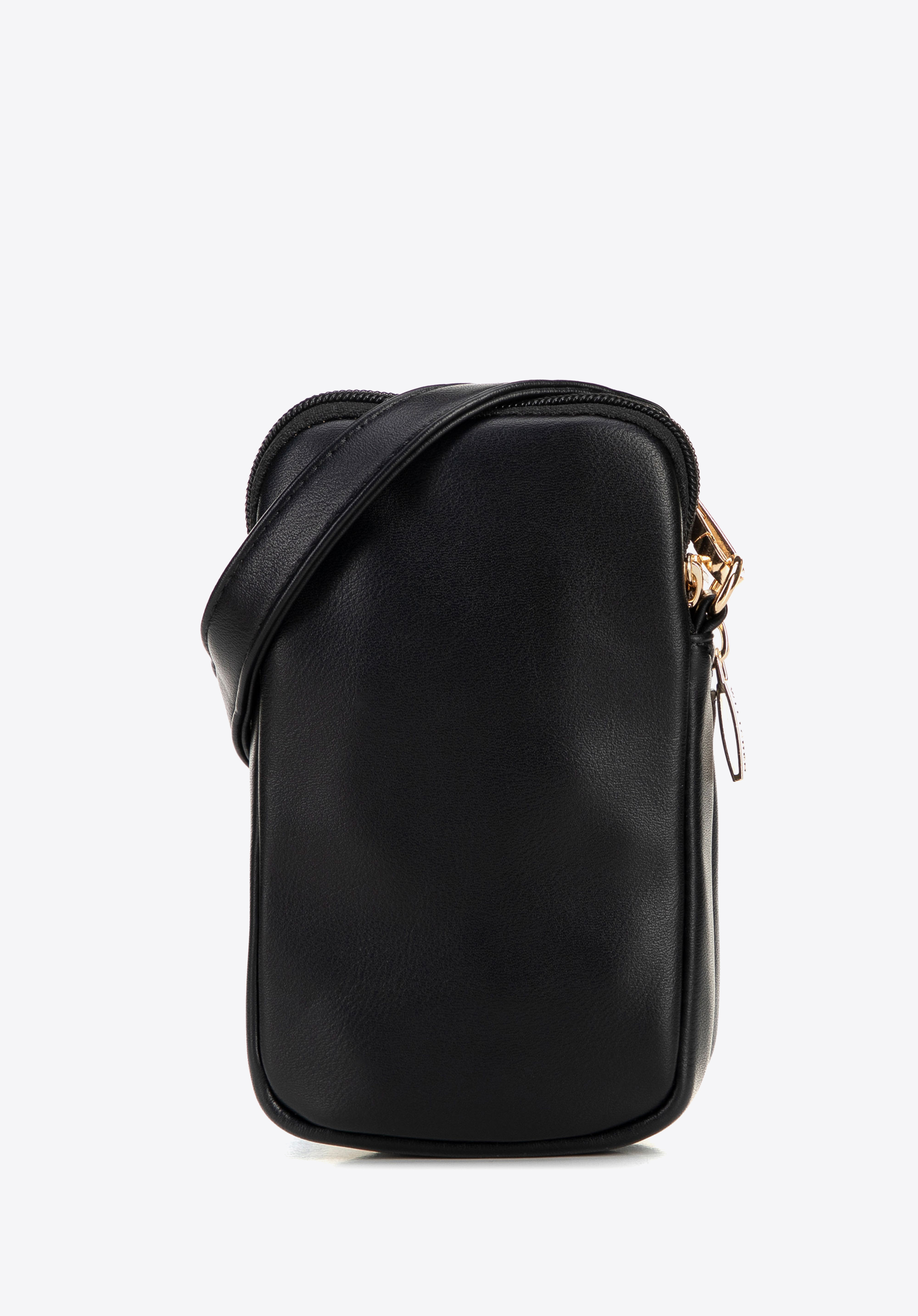 Geantă mini crossbody din piele ecologică, negru, 100-4Y-236-1, Fotografie 1