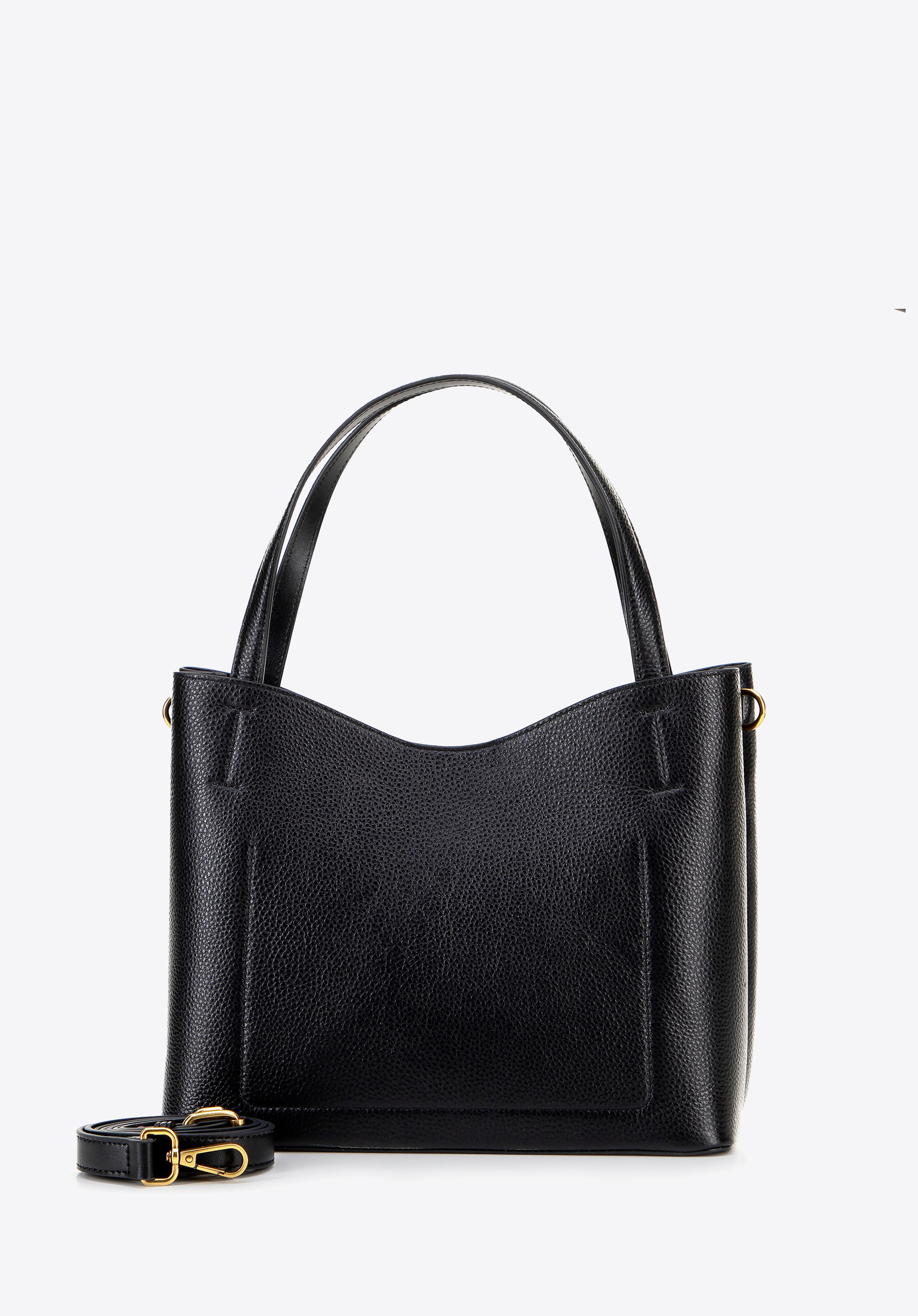 Geantă tote damă din piele cu husă, negru, 100-4E-219-1, Fotografie 1