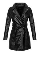 Jachetă din piele artificială pentru femei cu curea, negru - grafit, 97-9P-101-1S-M, Fotografie 20