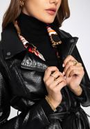 Jachetă din piele artificială pentru femei cu curea, negru - grafit, 97-9P-101-3-L, Fotografie 7