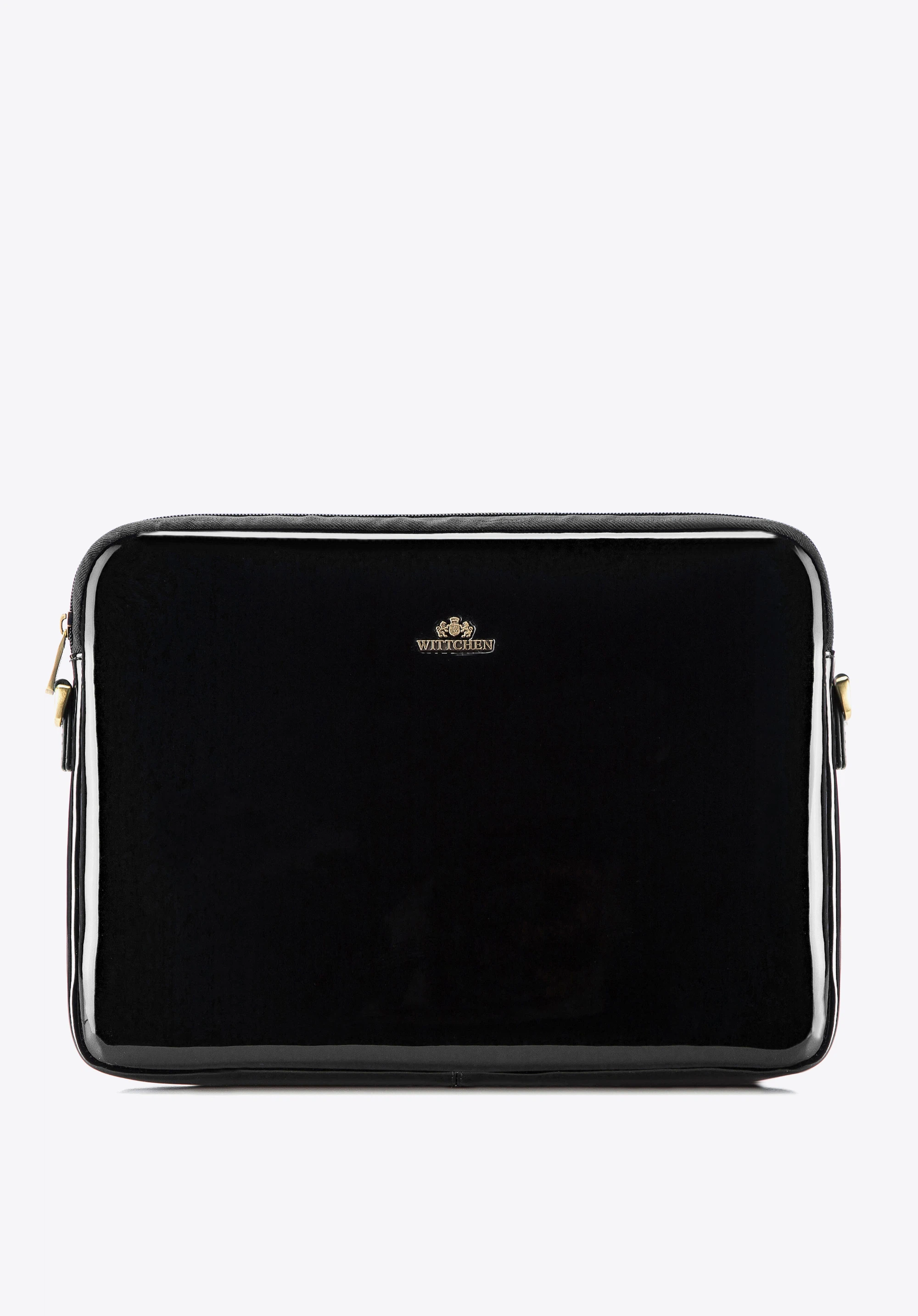 Husa pentru laptop de 15,6 inchi, piele lacuita, negru, 25-2-517-1, Fotografie 1