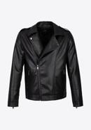 Jachetă bărbătească din piele artificială de motociclist, negru, 97-9P-154-1-M, Fotografie 30