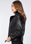 Jachetă biker din piele artificială pentru femei, negru, 97-9P-103-5-L, Fotografie 2