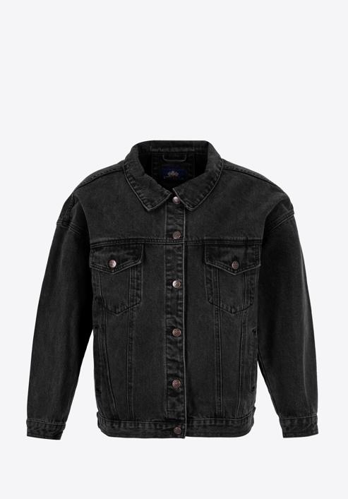 Jachetă de damă oversize din denim, negru, 98-9X-900-0-S/M, Fotografie 20