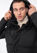 Jachetă de puf matlasată pentru bărbați, cu glugă, negru, 97-9D-451-N-L, Fotografie 6