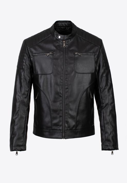 Jachetă din piele artificială pentru bărbați, negru, 97-9P-150-1-S, Fotografie 30