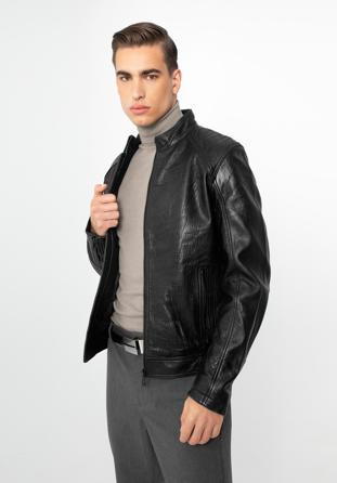Jachetă din piele de epocă pentru bărbați, negru, 97-09-251-11-M, Fotografie 1