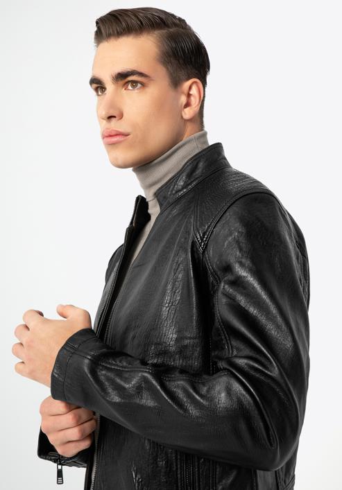 Jachetă din piele de epocă pentru bărbați, negru, 97-09-251-11-XL, Fotografie 6
