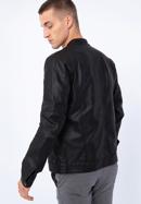 Jachetă pentru bărbați din piele ecologică cu guler ridicat, negru, 97-9P-151-1-2XL, Fotografie 18