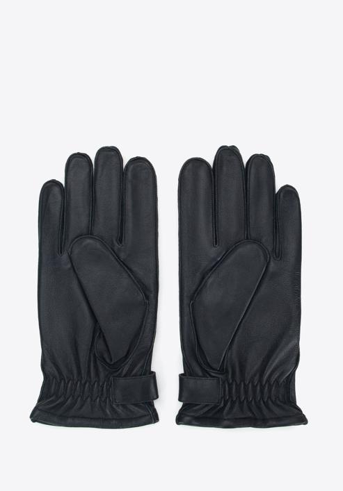 Mănuși bărbătești din piele cu închizătoare, negru, 39-6A-014-5-M, Fotografie 2