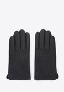 Mănuși bărbătești din piele împletită, negru, 39-6-345-1-V, Fotografie 3