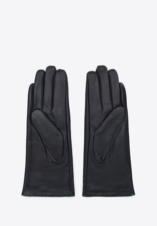Mănuși damă din piele cu cusături, negru, 39-6L-224-1-S, Fotografie 1