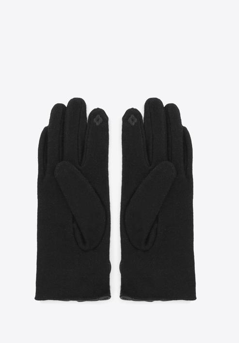 Mănuși de damă cu decupaj și fundă mare, negru, 47-6-201-1-XS, Fotografie 3