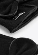 Mănuși de damă cu decupaj și fundă mare, negru, 47-6-201-1-XS, Fotografie 4