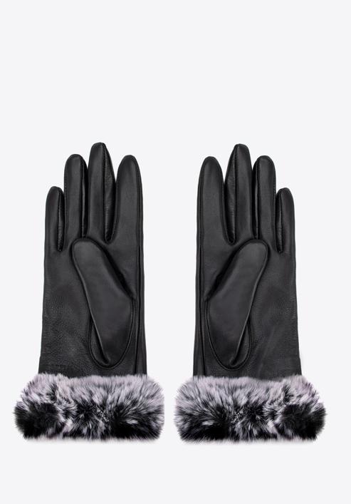 Mănuși de damă cu manșete striate, negru, 39-6P-020-B-M/L, Fotografie 2