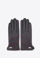Mănuși de damă din piele cu cusături oblice, negru, 39-6-567-1-X, Fotografie 3