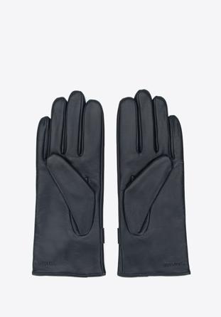 Mănuși de damă din piele cu decupaj și cataramă, negru, 39-6A-005-1-L, Fotografie 1