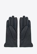 Mănuși de damă din piele matlasată în zig-zag, negru, 39-6A-008-2-L, Fotografie 2