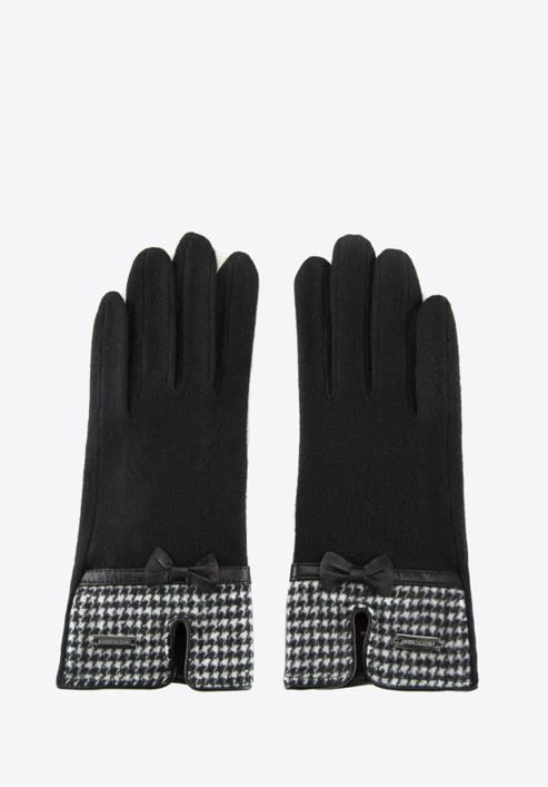 Mănuși de damă pied-de-poule, negru, 47-6-103-1-U, Fotografie 3