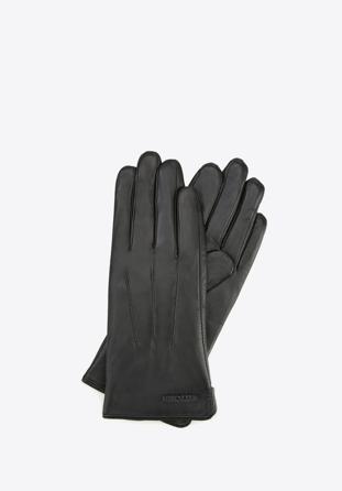 Mănuși de piele de damă cu cusături verticale, negru, 39-6L-202-1-L, Fotografie 1