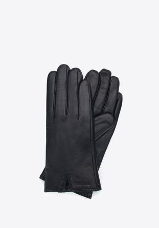 Mănuși de piele de damă cu decupaj, negru, 39-6L-213-1-V, Fotografie 1