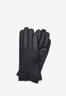 Mănuși de piele de damă cu decupaj, negru, 39-6L-213-BB-L, Fotografie 1