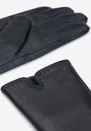 Mănuși de piele de damă cu decupaj, negru, 39-6L-213-BB-X, Fotografie 4